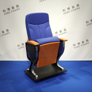 Manwa Expo Auditorium Chair HB603 Blue Beechwood With Writing Board For School Hospital Row Chairs - Product Image 1