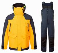 Unisex Softshell Rollkragen-Segeljacke und Latzhose Set Wasserdicht Winddicht Atmungsaktiv Robust Reißfest Winter Offshore