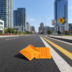 Дорожный светоотражатель из АБС-пластика, желто-белый, «кошачий глаз», для разметки дорог, без электричества - Product Image 1