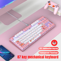 Redwingy L600 87 Key Mechanical Keyboard Hot Sublimation Key Cap Hot-swap Ergonomic 20 LED Lighting Wired Keyboard for Computer