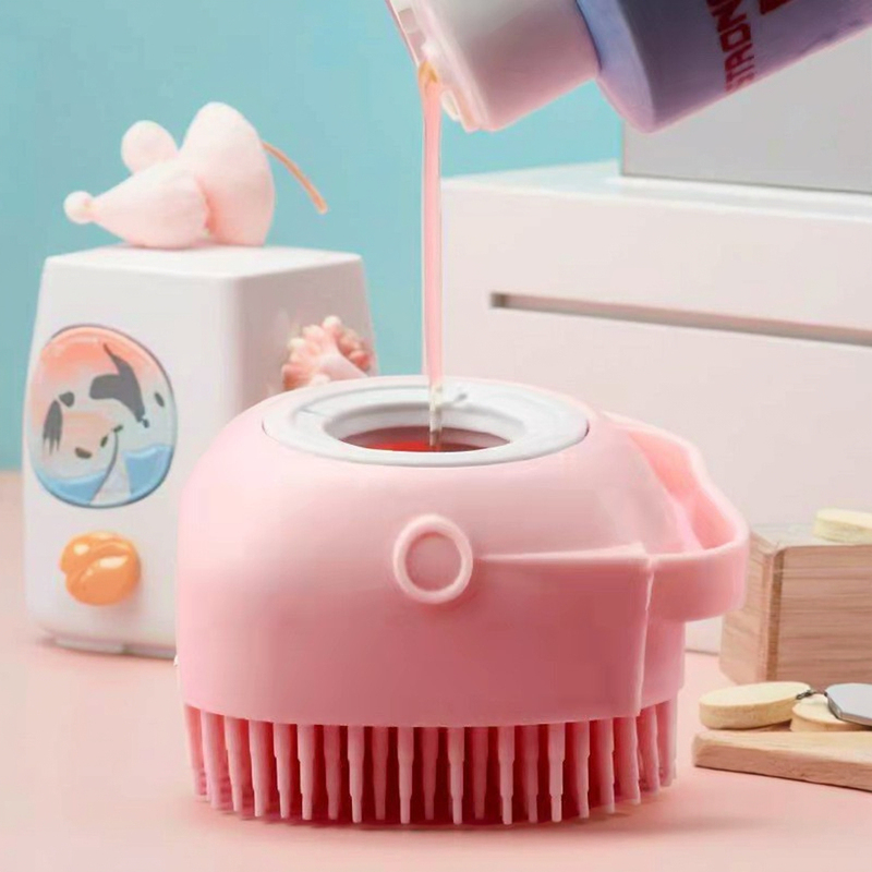 Silicone Pet Shower Brush with Soap