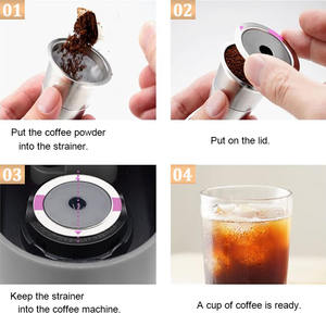 Caja de Café <span class=keywords><strong>Reutilizable</strong></span> Kcup de Acero Inoxidable 304 con un Solo Orificio, Compatible con Cafeteras <span class=keywords><strong>Keurig</strong></span> K45, Cápsulas de Café, Filtros de Café - Product Image 4