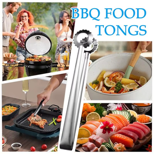 Multi-Functional Stainless Steel BBQ <b>Tongs</b> - Food Clip for Churrasco & Buffet <b>Serving</b> - Product Image 5