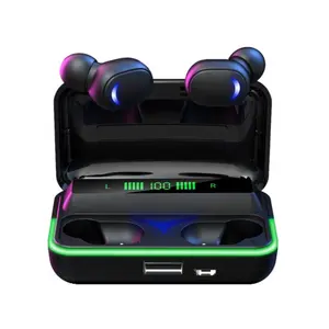 Fone De Ouvido E10 Tws Set Headphone Mini, Headset Gaming Olahraga Nirkabel Bt 2022 untuk Game 5.1