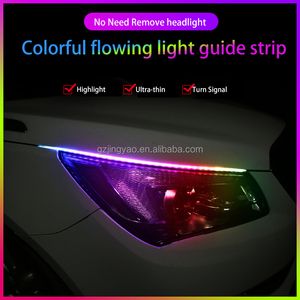 Auto Ultra Dunne Dag Rijdende Lichtstrip Start Scanlamp Koplamp Hulplichten Kleurrijke Richtingaanwijzer Drl Strip - Product Image 3