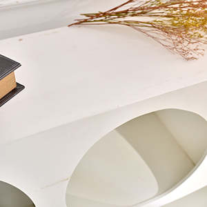 INNOVA Home Modern <b>White</b> <b>Wooden</b> Living Room Cabinet Bookcase with 4 <b>Shelves</b> for Home Office and Living Room Furniture - Product Image 5