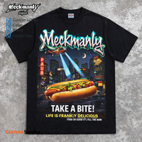 Kaos Oblong Pria Meckmanly Lengan Pendek Sablon Sutra, Regular Fit, 100% Katun Rajut, Bernapas, Ramah Lingkungan
