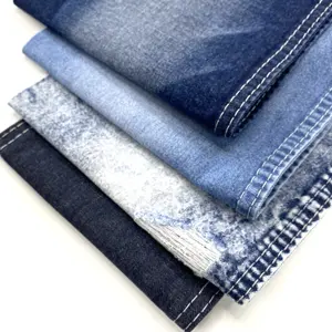 Prix usine 100 coton matériel tricoté jeans denim gros lavé brut denim jean tissu tissus