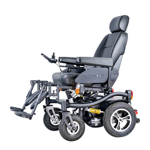 Off-Road <strong>Heavy</strong> <strong>Duty</strong> Electric <strong>Wheelchair</strong> 64Ah Portable Foldable Adjustable Backrest Height Seat All Terrain Big Wheels 13 Inch - Product Image 2