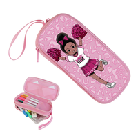 Trousse à crayons imprimé léopard rose avec fermeture éclair, design sportif pour adolescentes, idéale pour les fêtes