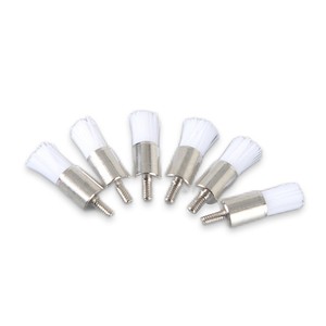 Brosse de polissage à tête plate, en nylon blanc, de forme cylindrique, pour accessoires de perceuse dentaire - Product Image 5