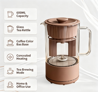 Bouilloire électrique numérique portable en verre, base rotative à 360 degrés, capacité de 600 ml, arrêt automatique pour la cuisine domestique