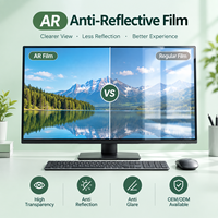 Film de protection d'écran d'ordinateur anti-reflet AR en gros, transparent et mat, anti-éblouissement, en PET souple, anti-rayures, OEM