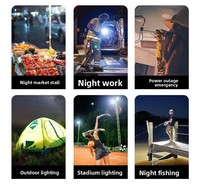 Lámparas LED para colgar en exteriores, portátiles, solares, multifuncionales, plegables, recargables por USB, linterna de camping IP65 con control táctil.
