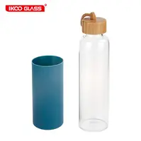 Botol Air Kaca Borosilikat Bebas BPA, Ramah Lingkungan dengan Lengan Silikon
