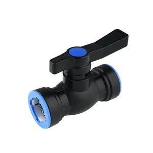 Ball Valve quick connection PiPe Fittings one step fast install paired with DN 20 to DN 32 HDPE PE and PVC pipes
