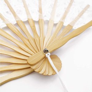 FAREA Luxurious 27cm Natural Bamboo Lace Folding Fan with Lace Design for <strong>Wedding</strong> Decoration and <strong>Gift</strong> - Product Image 5