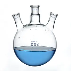 Round Bottom Flask Laboratory 4 Neck Round Bottom Glass Boiling Flask 500ml
