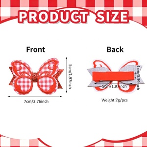 Venta al por Mayor de Pinzas para el Cabello con Forma de Mariposa para Niñas, Accesorios para el Cabello con Diseño de Insectos de Dibujos Animados, Pinzas de Tela con Brillantina - Product Image 6