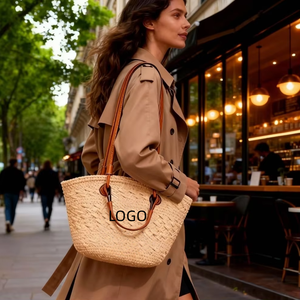 Sac fourre-tout d'été en paille naturelle grande capacité 2026 avec fermeture éclair, élégant, pour femme, plage, trajets quotidiens, décontracté, mode rétro - Product Image 3