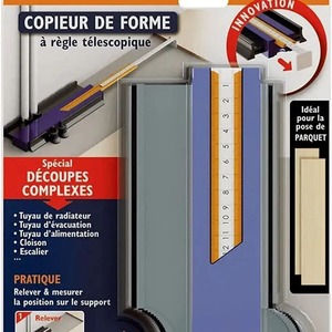 Jauge de contour avec règle 10 pouces en ABS, précision 0-500 mm, outil de mesure pour le travail du bois, jauge conique 1 mm - Product Image 2