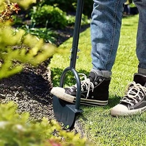 Half Moon Garden Edging Spade Hand Serrated Step <b>Lawn</b> Edger Tool with Grade Handle for Yard <b>Lawn</b> <b>Edge</b> Trimming - Product Image 4