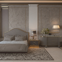 Lit King Size en Tissu Rembourré avec Rangement pour Hôtels - Ensemble de Meubles de Chambre à Coucher Modernes en Pin de Luxe