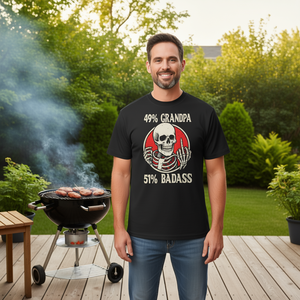 T-shirt Gen X Grandpa 49 Percent Grandpa 51 Percent Badass pour hommes, cadeau pour la fête des pères - Product Image 3