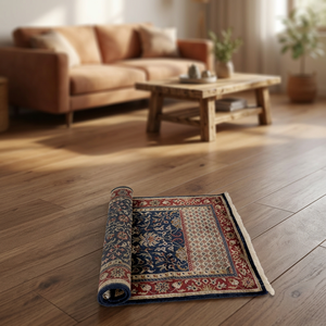 ZYNAH Persian Hand Knotted Pure Silk <b>Prayer</b> <b>Mat</b> Rectangle Medallion Pattern Living Room Use <b>Prayer</b> <b>Mat</b> - Product Image 4