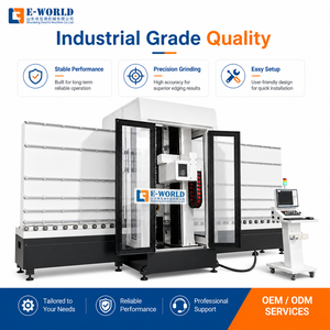 เครื่องเจาะและกัดกระจก CNC แนวตั้งอัตโนมัติ EWORLD / ศูนย์เครื่องจักรกลกระจก PLC ประสิทธิภาพสูง พร้อมระบบเครื่องมืออัตโนมัติ - Product Image 1