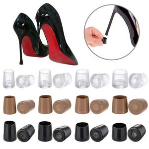 Couverture de talon portable antidérapante ronde femme talons hauts housse de protection matériau TPU/PVC amortissement doux silencieux protecteur de talon - Product Image 3