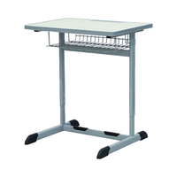 Bureau d'étudiant simple à pied en T, mobilier scolaire moderne en MDF pour étudiant