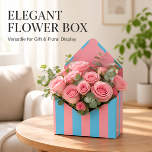 Cajas de Cartón Plegables Wenpack, Hechas con Materiales Reciclados, Color Marfil, con Impresión Personalizable en Dorado, para Regalos, Flores, Manualidades, Diseño de Moda - Product Image 5