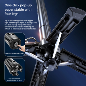 ขนาดพกพา |   ด้ามจับกล้อง DSLR+360 °   การหมุนได้+ช่องเสียบอุปกรณ์เสริม+รีโมทซูม |   Type-C ป๊อปอัพแบบกดครั้งเดียว |   ไม้เซลฟี่ขนาดเล็ก |   สำหรับการถ่ายทอดสด/ภาพถ่าย/วิดีโอบล็อก - Product Image 6