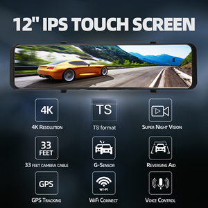 Zimtop <span class=keywords><strong>Camera</strong></span> Ghi Hình Màn Hình Cảm Ứng WiFi 4K <span class=keywords><strong>Camera</strong></span> Hành Trình Điều Hướng GPS Hộp Đen 2160P Cho Xe Hơi <span class=keywords><strong>Camera</strong></span> Hành Trình Gương Chiếu Hậu - Product Image 2