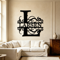 Nouvelle conception de décoration murale personnalisée avec monogramme lettre L, lettres arabes en métal LARSEN pour cadeau ou décoration de la maison