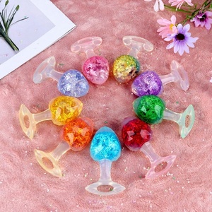 Tapón Anal de Silicona de Cristal para Hombres y Mujeres, Diseño con Cuentas de Cristal Integradas, Material Impermeable para una Fácil Limpieza, Juguetes Sexuales Duraderos - Product Image 1
