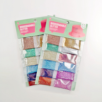 Poudre de paillettes biodégradables écologiques en vrac, mélange de paillettes comestibles pour Noël, pour l'artisanat, les ongles, les gobelets et le bricolage