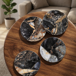 Decorative Bone Inlay Classic Multi-Size 2mm Thick Coasters Placemats Custom Tea Coffee Beer Wine Glass Cup Display Fancy - Product Image 5