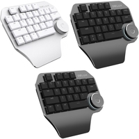 DELUX T11 Aluminum Alloy 29 Keys Single-Hand Keyboard Shortcut Key Speech Tool Flat USB Wired Keyboard