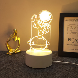 LED Licht Lampe Acryl 3D Led Tisch lampe Benutzer definierte Schreibtisch Astronaut Dekor Licht Lampe Geschenk Warme ABS Basis Geschenke Licht Hochzeits dekor - Product Image 4
