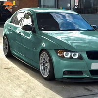 Side Skirt Bumper Serat Karbon Gaya E90 E92 EX untuk M3 E90E92-Hitam Perekat Sendiri 100% Cocok