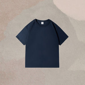 T-shirt pour homme, uni, teinture unie, écologique, couleur unie, tissé, tricoté, polyester/rayonne, col rond, 150g, surdimensionné, court - Product Image 2