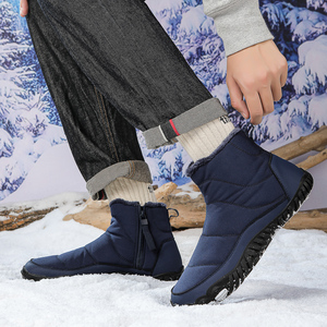 Stivali da neve invernali impermeabili per coppia <span class=keywords><strong>con</strong></span> punta larga impermeabile in cotone caldo foderato alto scarpe sportive da esterno <span class=keywords><strong>uomo</strong></span> e donna - Product Image 3
