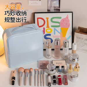 Waterproof Cosmetic Bag For Women Large Capacity Portable Travel Organizer <b>Makeup</b> Storage <b>Case</b> Pink Sky Blue Off White Black - Product Image 5