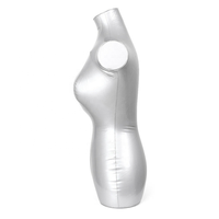 Modèle de torse de demi-mannequin féminin en PVC argenté gonflable personnalisé