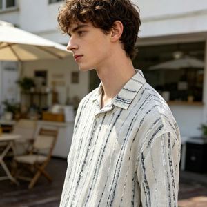 Camisa corta de lino 100% con botones, manga corta, de algodón blanco liso con cuello y botones. - Product Image 4