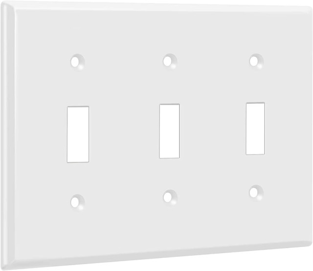 Triple Gang Standard Size Light Switch Cover Plate Toggle Wall Plate for Listed ABS ROHS Material 12 Month Warranty