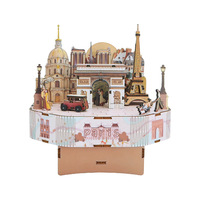 Boîte à musique en bois personnalisée et puzzle en bois 3D Mini maison - Kit de maison miniature à faire soi-même avec un design de puzzle 3D complexe