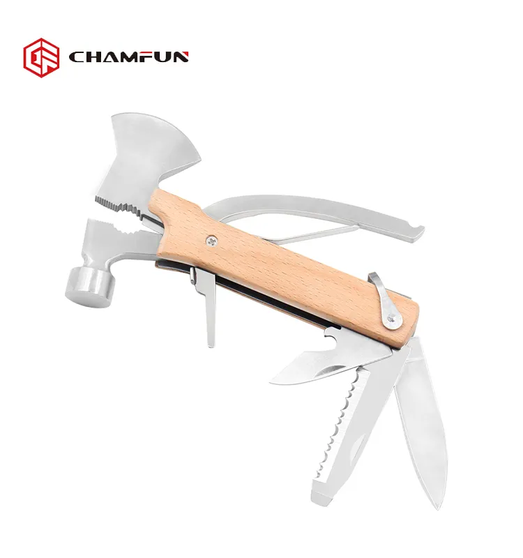 High quality All in one Multi function hammer tool in Wooden handle for outdoors